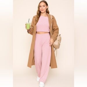 630. Striped pink Loungwear pant set
